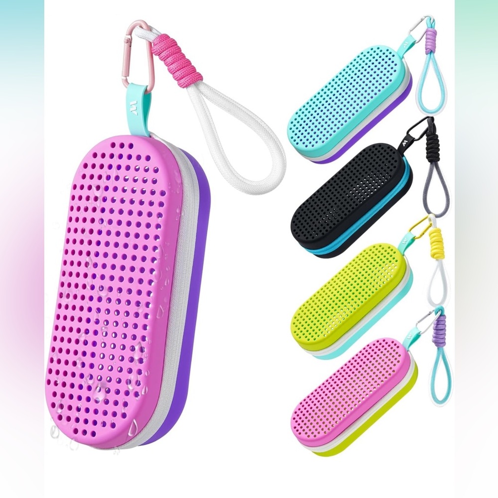 NWT Swim Goggle Case For Swimming Goggles, with Drain Hole MULTI COLORS